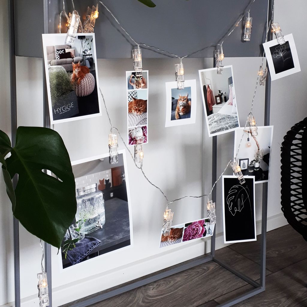 Lichterkette - 2.4W. 120lm. 5m. LED. batteriebetrieben. 40 clips. warmweiß. klar 3