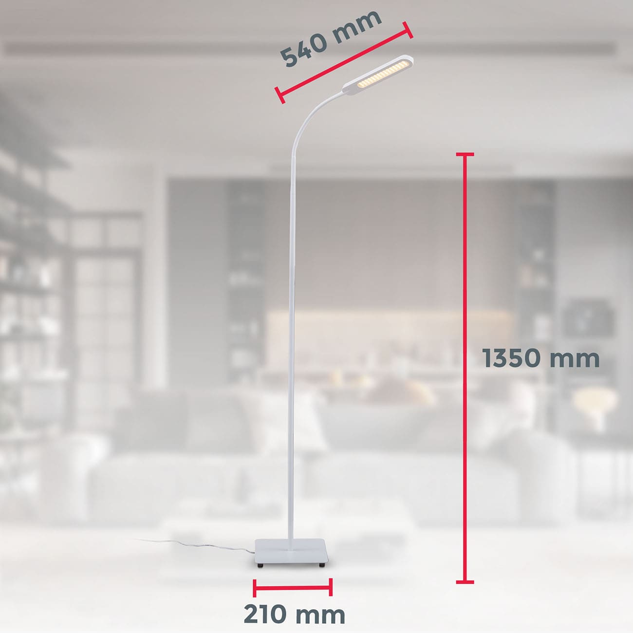 LED Stehlampe 158cm - 1-flammig - Stehleuchte Touch dimmbar 6,5W 600lm Leuchtmittel CCT Farbtemperatur-Steuerung 3.000-6.500K | Weiß - 8