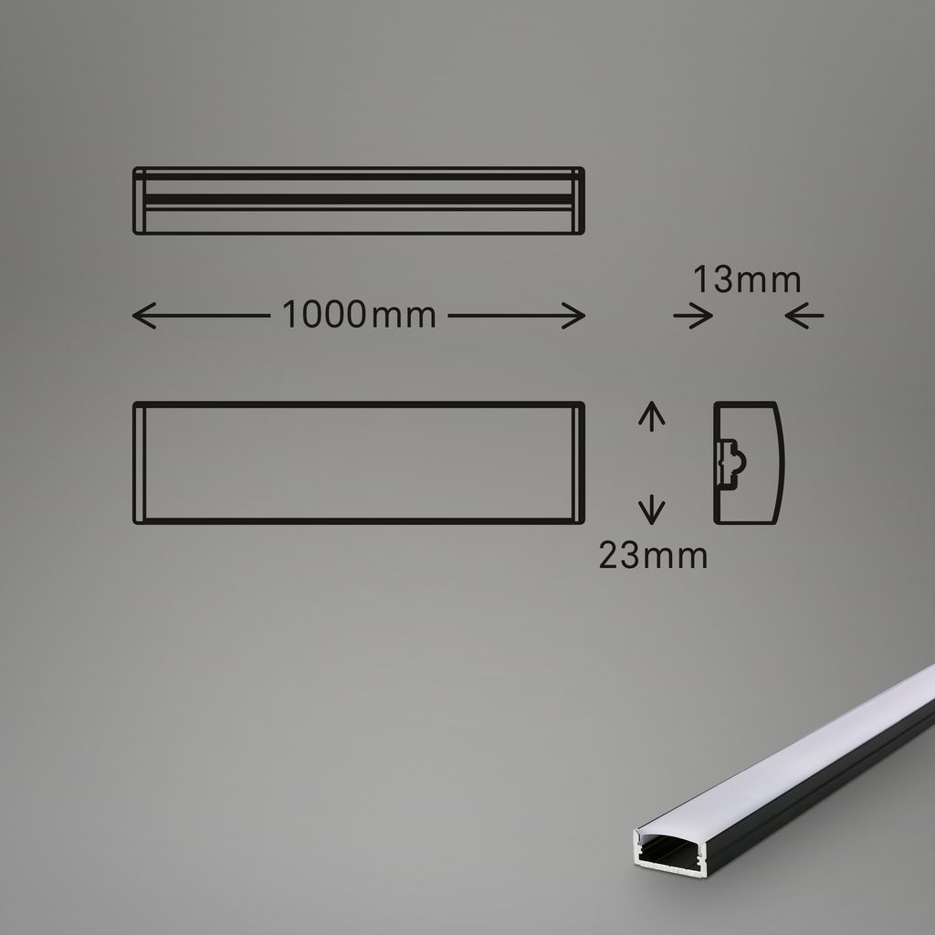Pimp Your Stripe LED Strip 2m. CCT mit FB + Alu-Profil schwarz 9