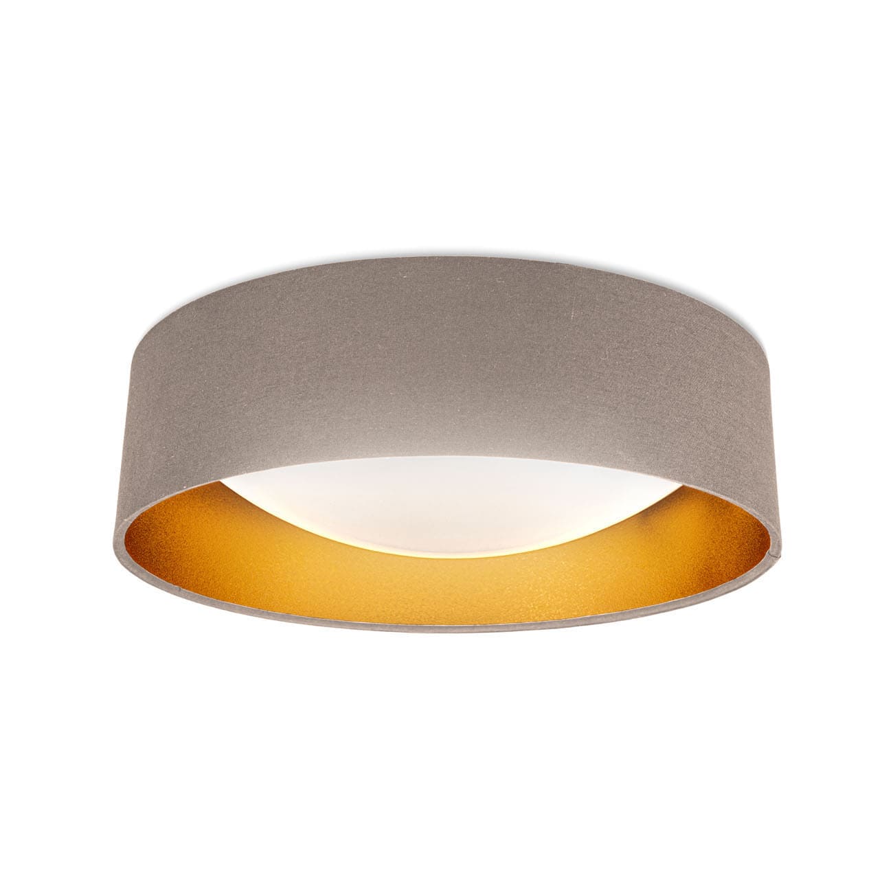 LED Stoffdeckenleuchte taupe-gold - 1
