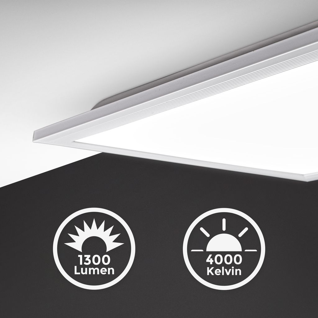 LED Panel 29.5x29.5 cm - 12W. 1300lm. neutralweiß. weiß 9