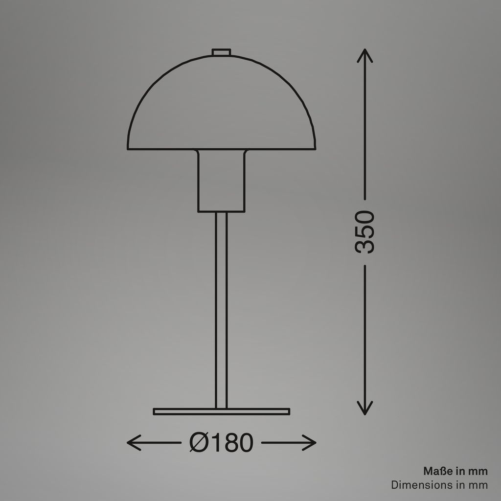 Briloner PURA Tischlampe, Kabelschalter, E14, Schwarz, Ø18 x 35 cm