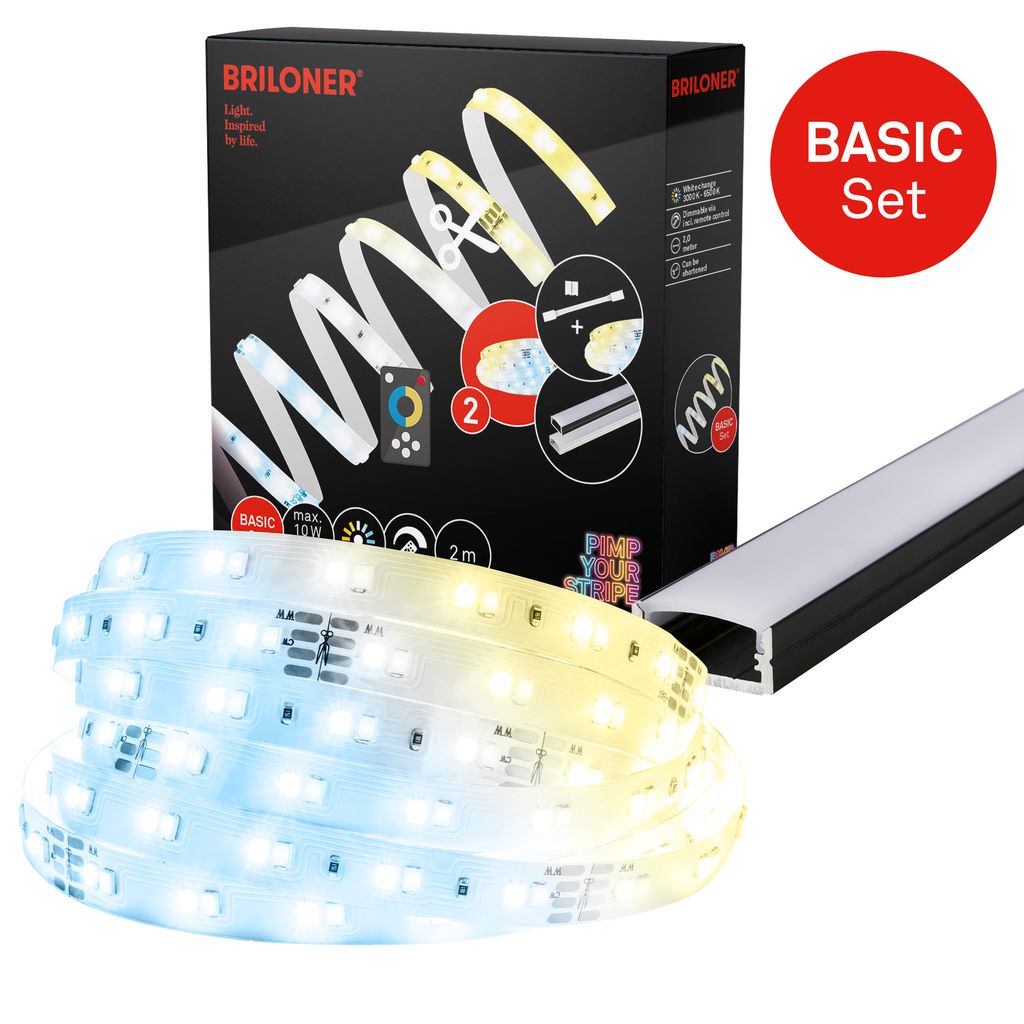 Pimp Your Stripe LED Strip 2m. CCT mit FB + Alu-Profil schwarz 0