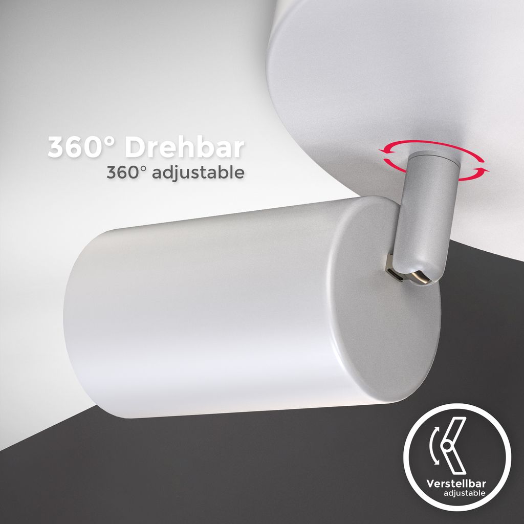 Deckenstrahler - schwenkbar. GU10 Fassung. Rondell. 3-flammig. weiß 2