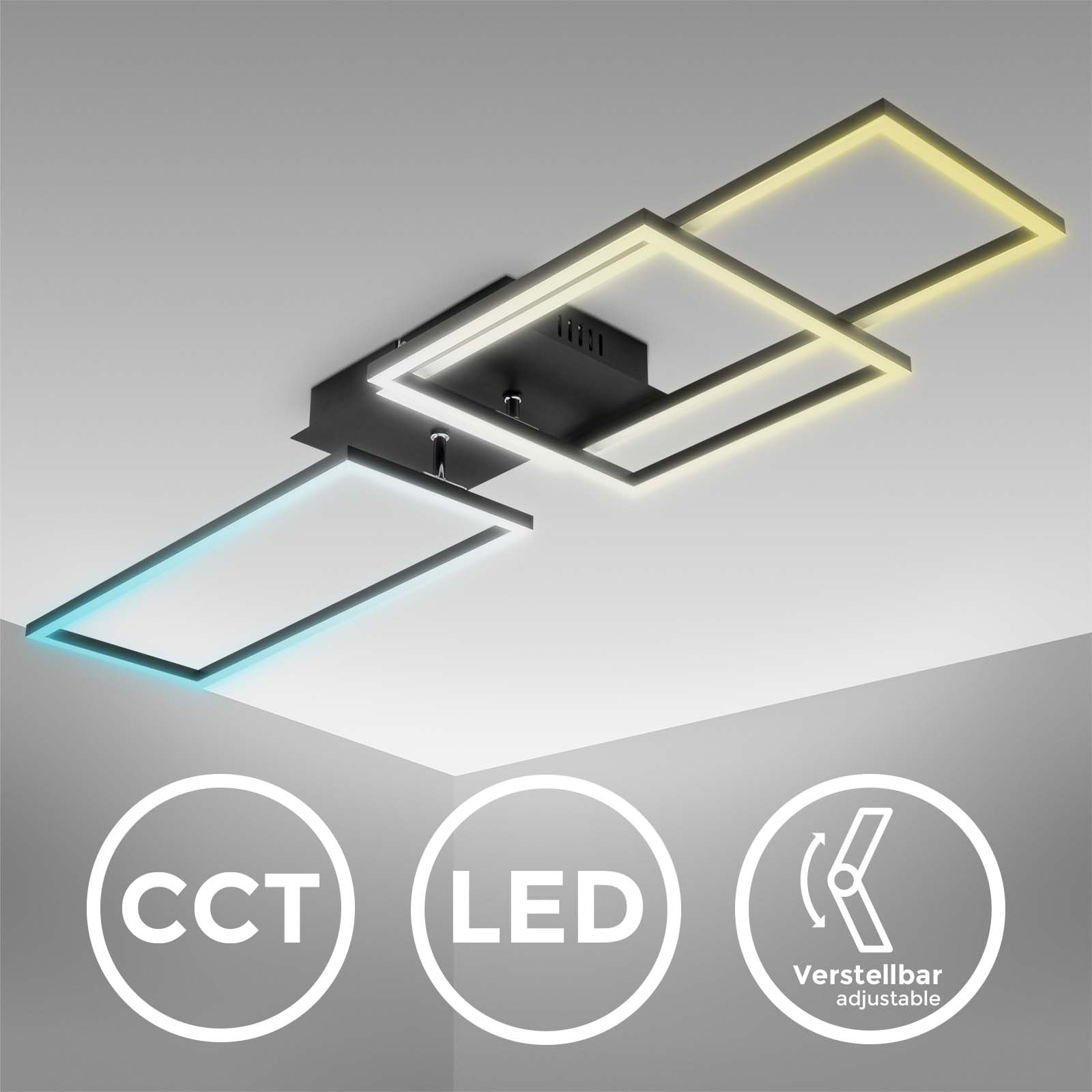 CCT LED Frame Deckenleuchte schwarz schwenkbar mit Timer - 3