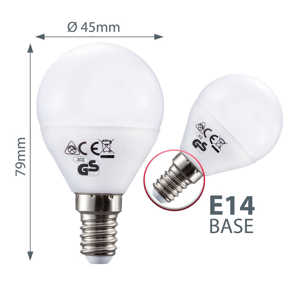 LED Glühbirne E14 5er Set - 4.9W 470lm 3000K warmweiß weiß 5