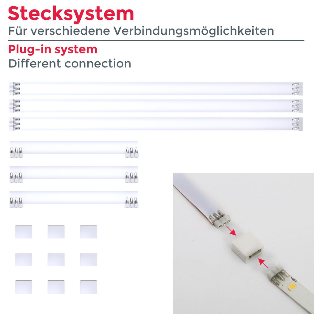 LED Streifen 4x50 cm - schalter. silikonbeschichtet. selbstklebend. neutralweiß 5