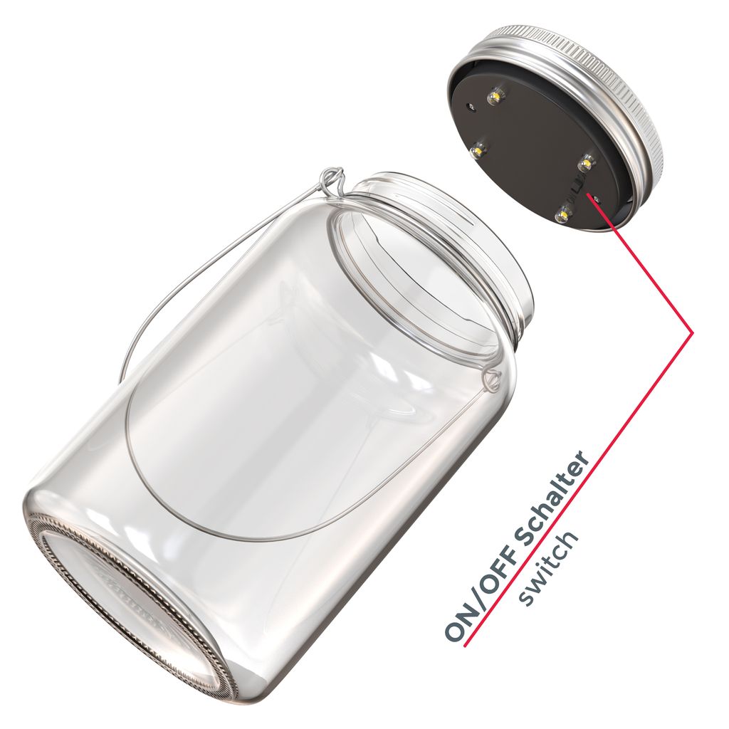Solarleuchte Garten - 0.05W. 20lm. LED. akku. mit Schalter. warmweiß. klar 7