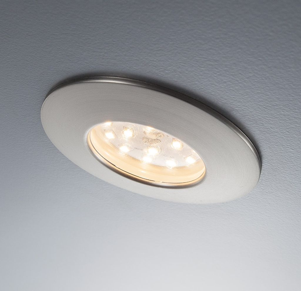 Einbauspot 6er Set 60mm Lochmaß - 230V. 4.8W. 400lm. LED. IP44. warmweiß. matt-nickel 11