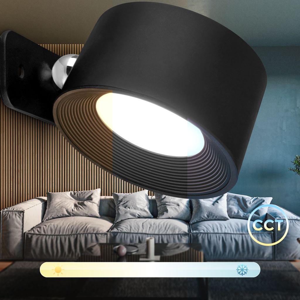 Wandlampe - 2W. 150lm. LED. kabellos. dimmbar. CCT. schwarz 9