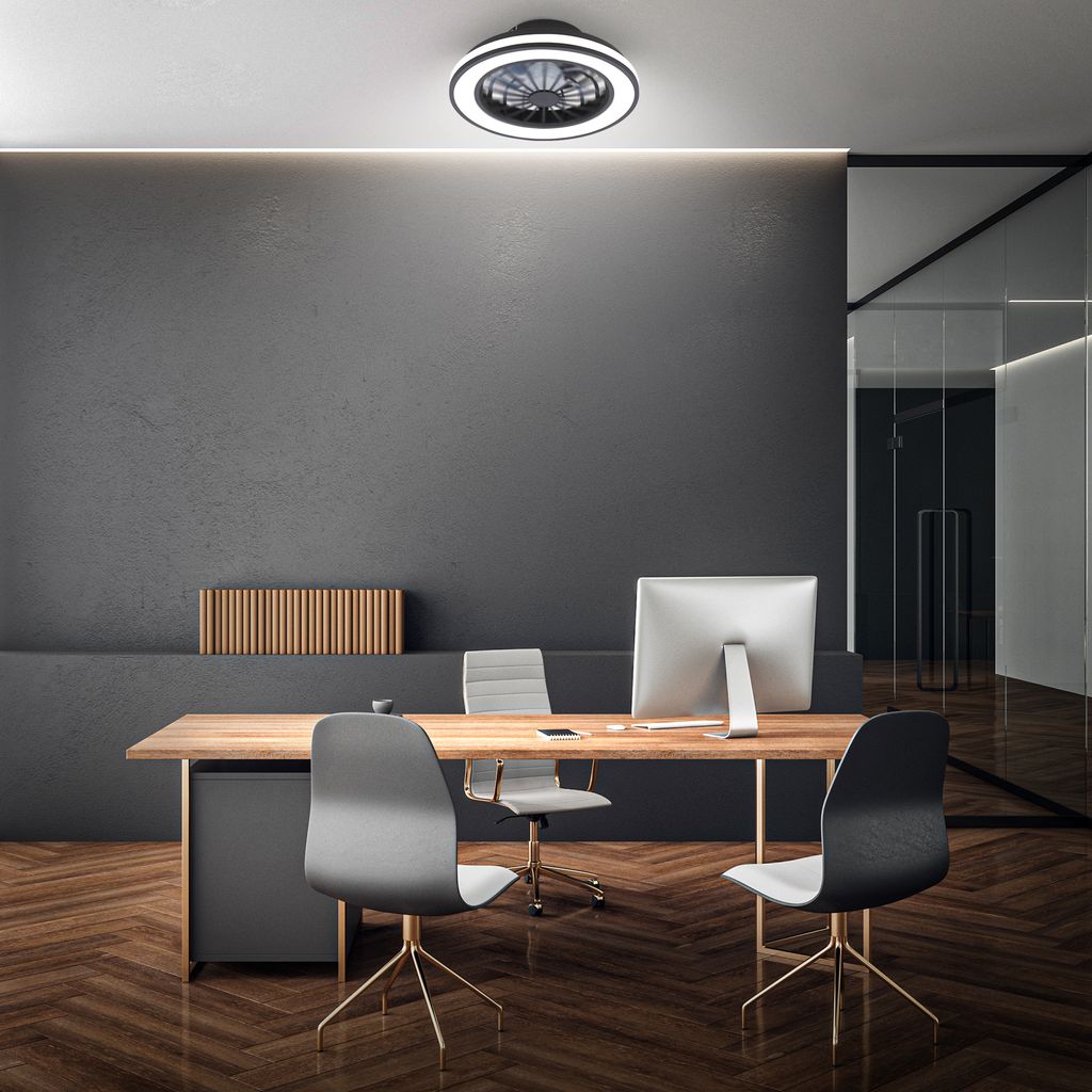 Briloner Deckenventilator mit Licht Fernbedienung Ø38cm Rund 24W 2600lm 3000K-6500K Warmweiß bis Tageslichtweiß DC-Motor Schwarz - Deckenleuchte Schlafzimmer Wohnzimmer 7