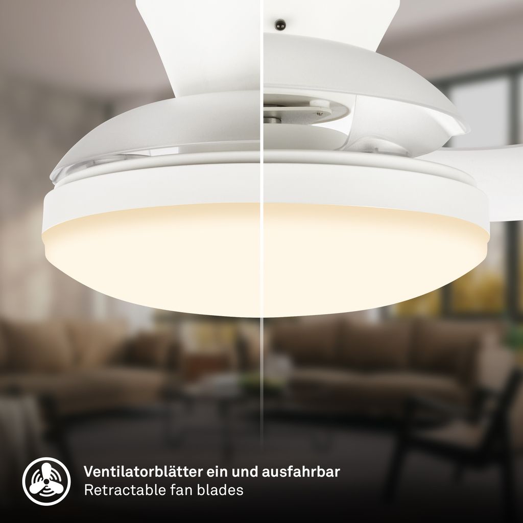 Deckenventilator mit Beleuchtung Fernbedienung Ventilator mit Licht Dimmbar CCT 7