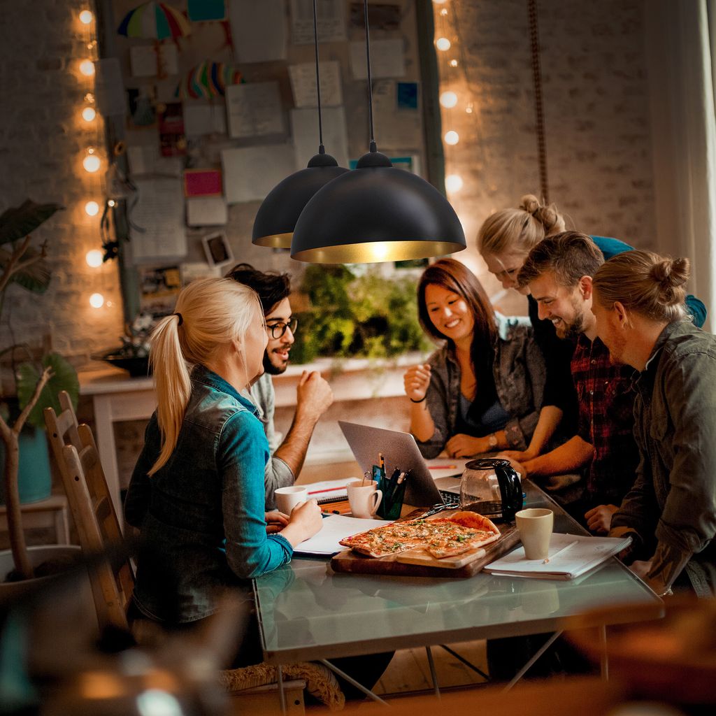 Hängelampe - E27 Fassung. retro. 2-flammig. schwarz-gold 6