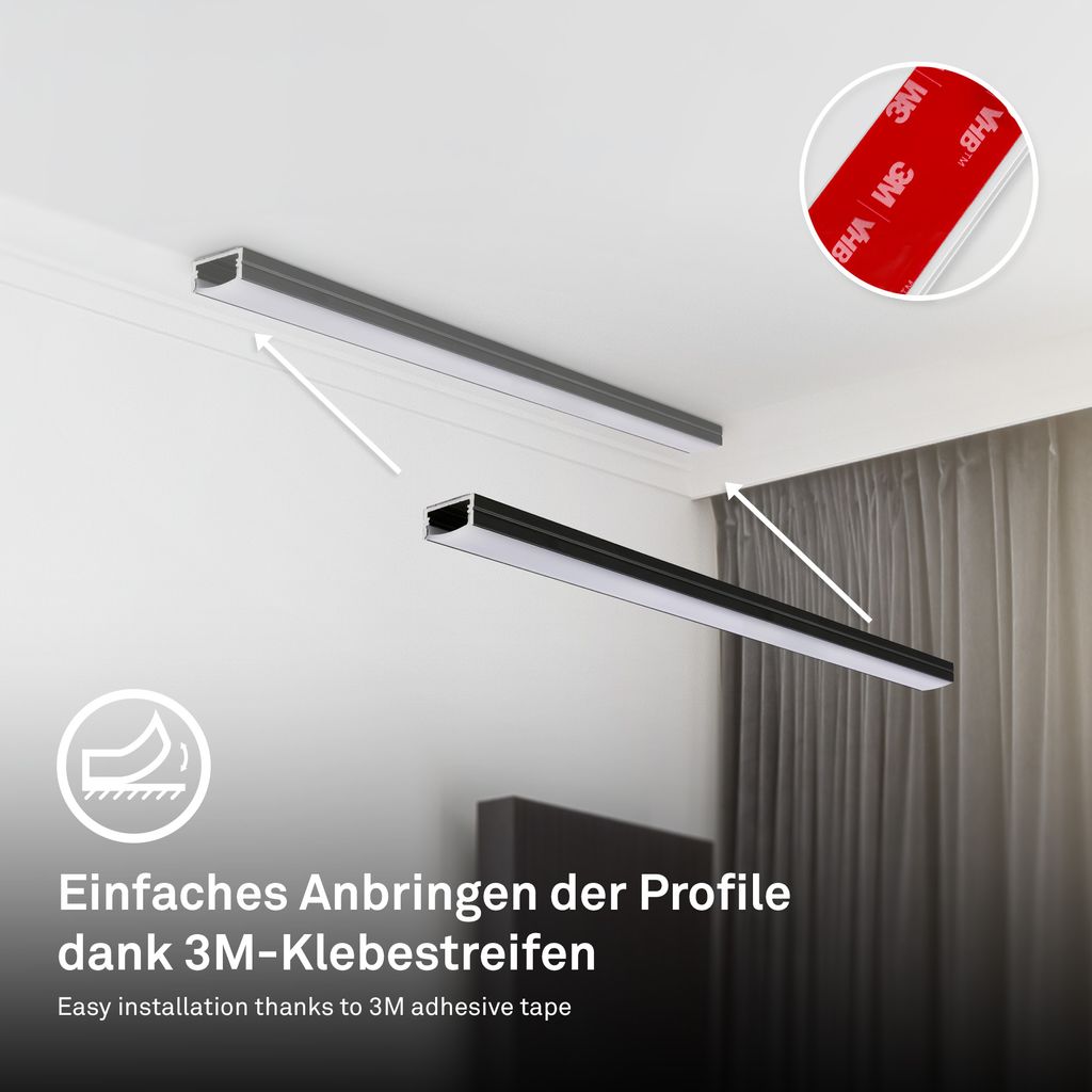 Pimp Your Stripe LED Strip 2m. CCT mit FB + Alu-Profil silber 4