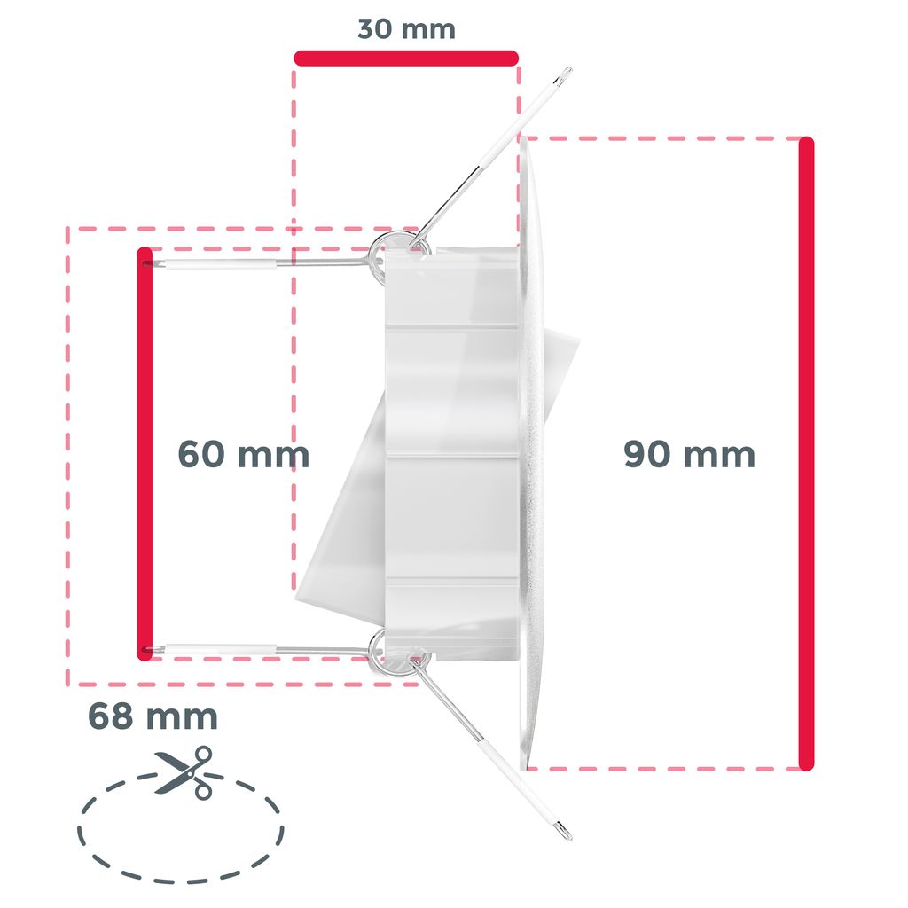 Einbauspot 68mm 6er Set - 230V. 4.9W. 480lm. LED. warmweiß. weiß 4