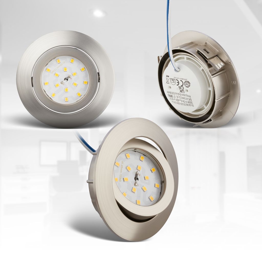 Einbauspot 68mm 5er Set - 230V. 5.5W. 470lm. LED. dimmbar. warmweiß. matt-nickel 3