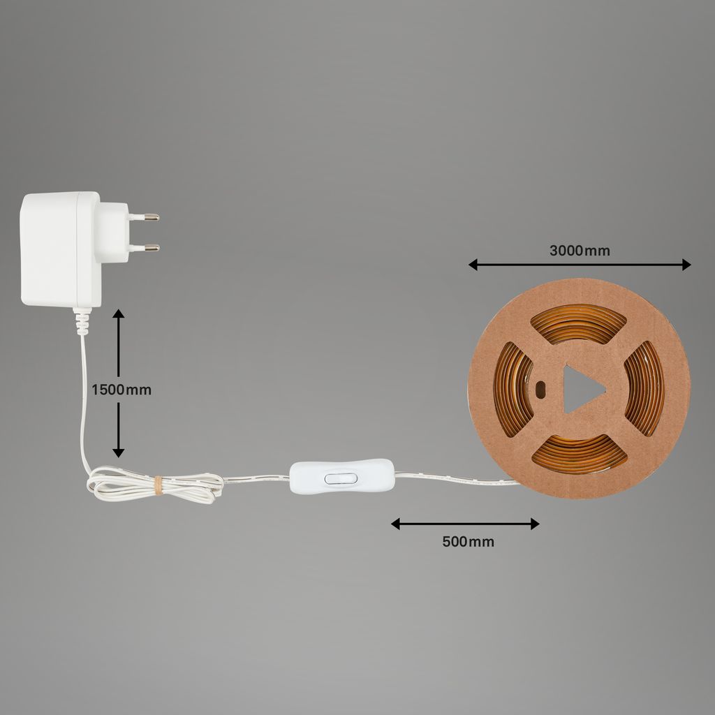 COB LED Strip 3m. Selbstklebend. Warmweiß. Weiß 7