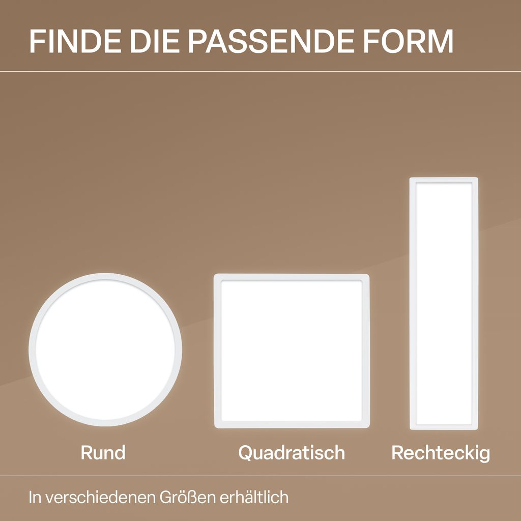 LED Deckenlampe Panel Bad Deckenleuchte Flach IP44 Neutralweiß Licht 42cm Weiß 6