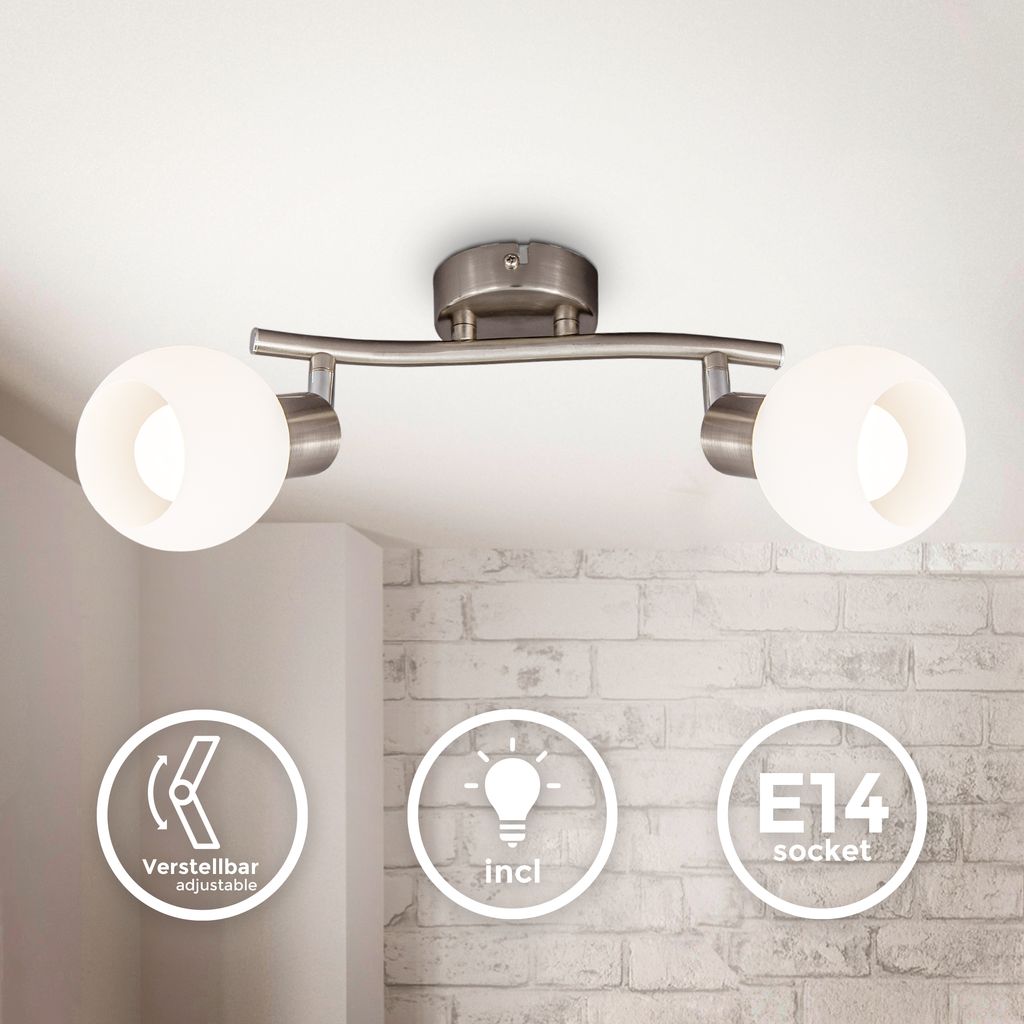 Deckenstrahler - 10W, 940lm, LED, schwenkbar, E14, warmweiß, matt-nickel