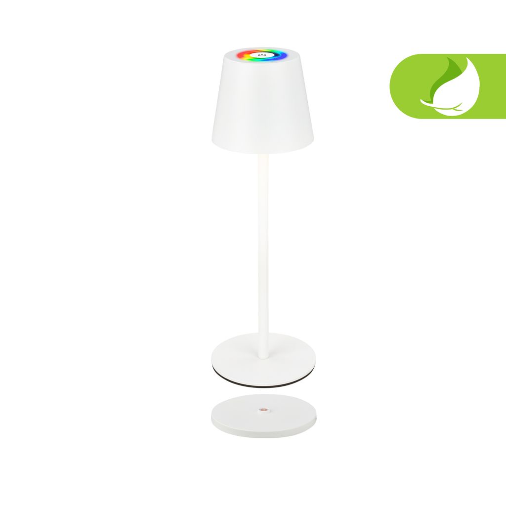 RGBW LED Akku-Tischlampe 36cm - Dimmbar. Touch. IP44. 230lm. 2.5W. 2700K warmweiß. Ladestation. anthrazit 0