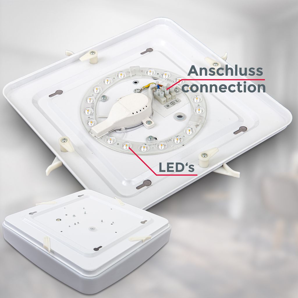 Deckenleuchte 27x27 cm - 12W. 1200lm. LED. warmweiß. weiß 5