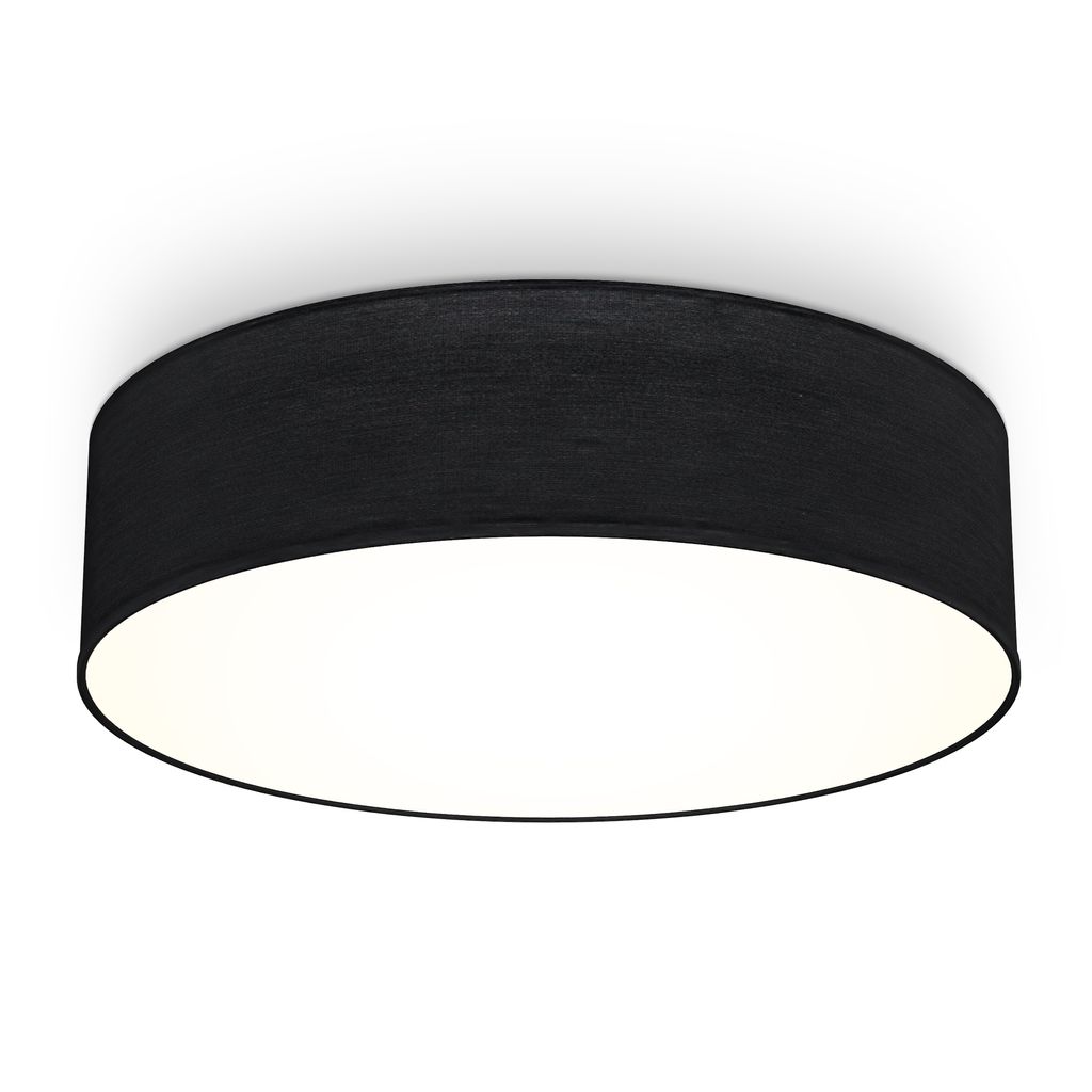 Deckenleuchte Ø38 cm - Stoffschirm. E27 Fassung. 2-flammig. schwarz 10