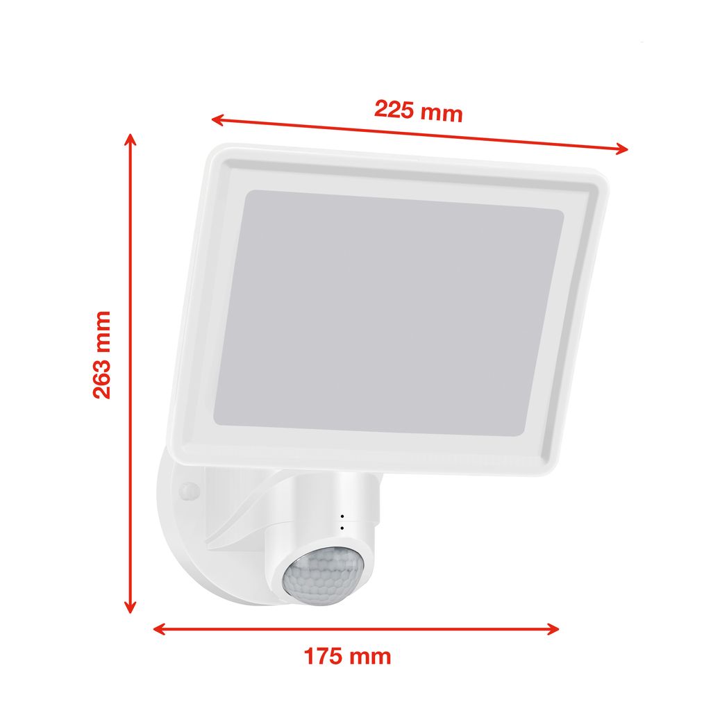 LED Aussenlampe mit Bewegungsmelder. Schwenkbare Wandlampe. IP44 Spritzwasserschutz. 20W. 2000lm. 4.000K neutralweißes Licht. Wandleuchte. Aussenlampe Wand. LED Strahler. Leuchtdauer einstellbar I Weiß  8