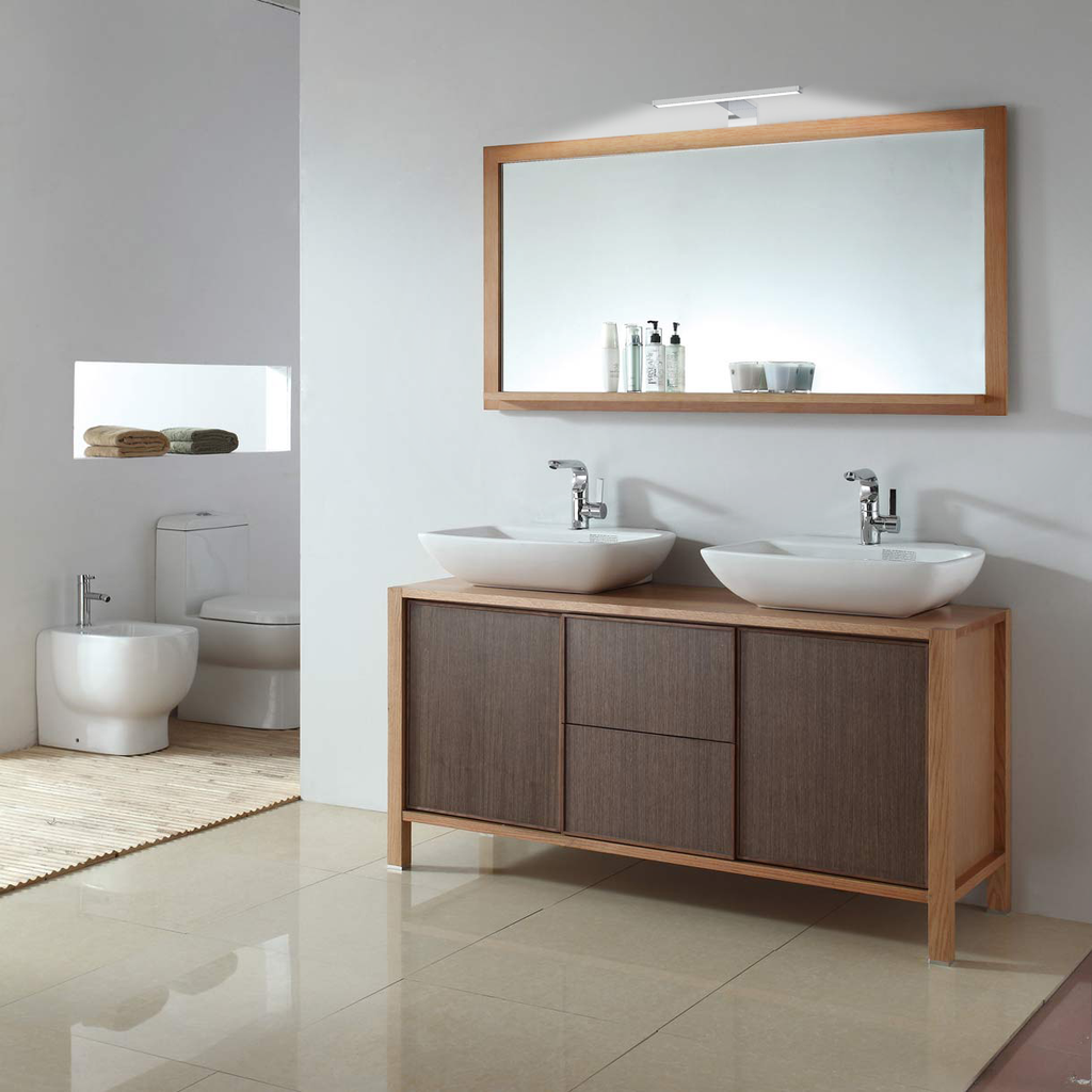 Spiegelleuchte - 5W. 550lm. LED. 2 in 1 Montage. 30cm. neutralweiß. chrom 2