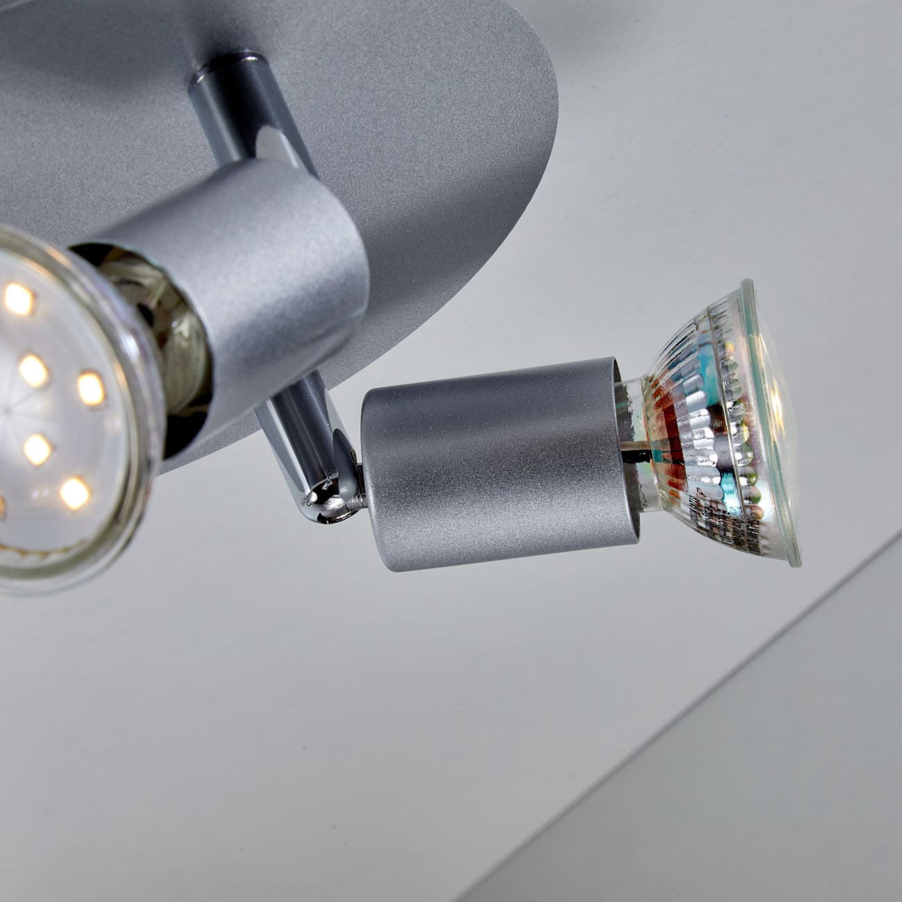 LED Deckenstrahler Deckenspot 3-flammig | rund matt-nickel - 4