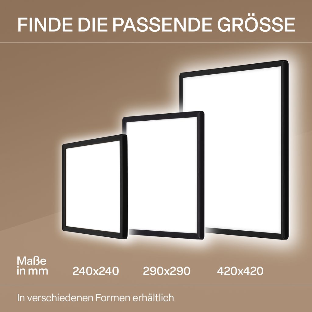 LED Deckenlampe LED Panel Deckenleuchte Flach Indirektes Licht IP44 Neutralweiß 5
