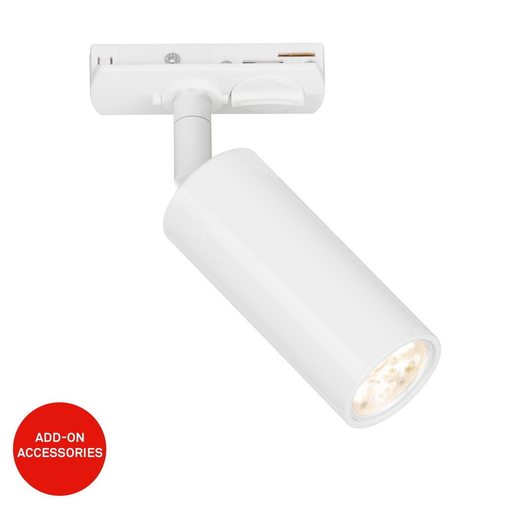 LED Spot Hochvolt Schienensystem - Dimmbar, 230V, 4x10cm, 450lm, 4,5W, 3.000K warmweiß, Weiß, Ø4 x 10 cm