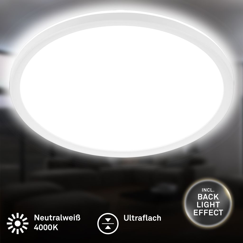 Briloner SLIM CASE LED Deckenlampe. Indirektes Licht. Neutralweißes Licht. Weiß. Ø42 x 3 cm 2
