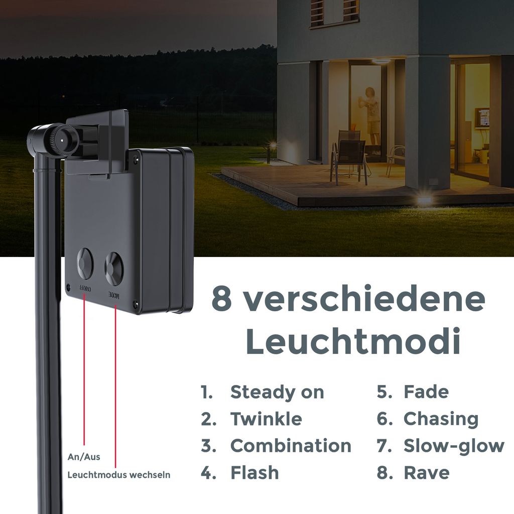 LED Lichterketten. Solar. 2er Set. á 12m. á120 LED 7