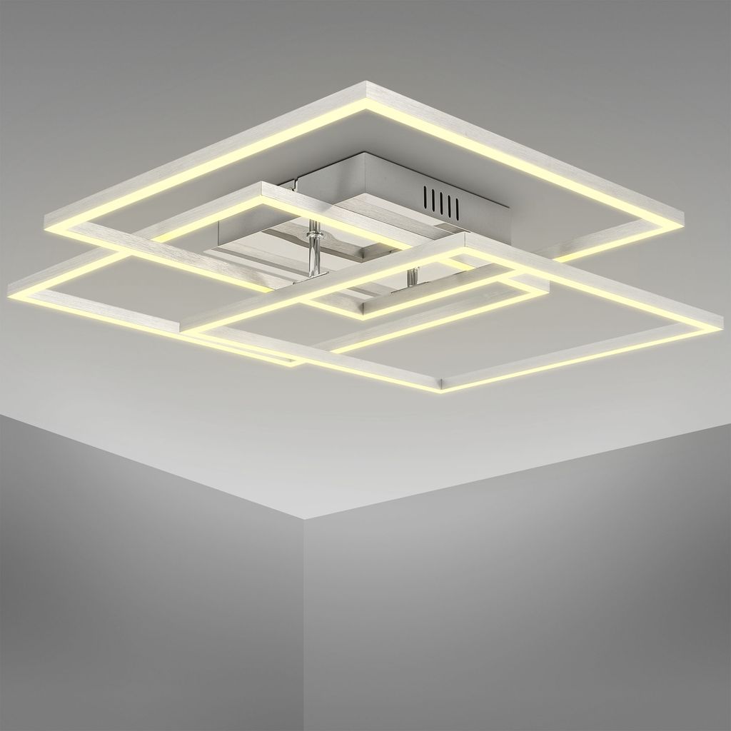 Deckenlampe 57x57 cm - 40W. 4000lm. LED. warmweiß. silberfarbig 10