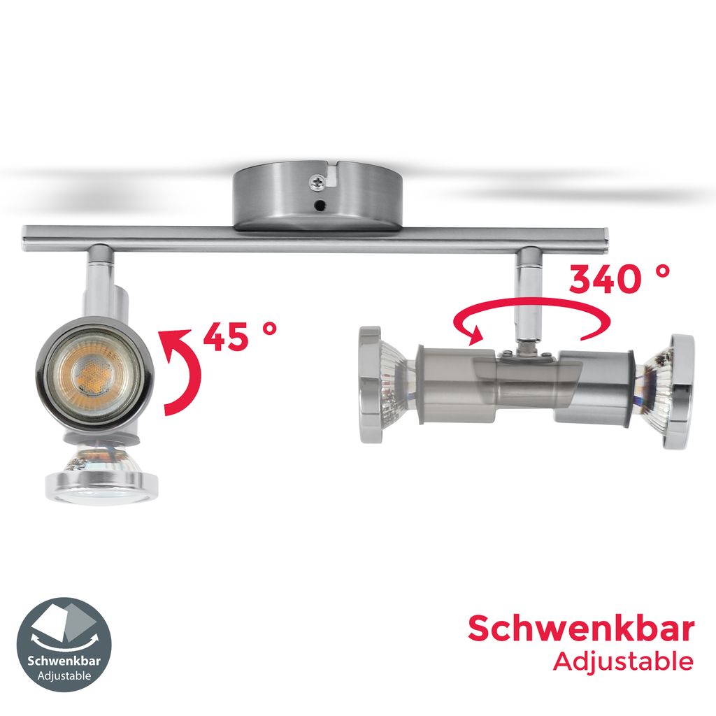 Deckenstrahler - 9.6W. 800lm. LED. schwenkbar. IP44. warmweiß. matt-nickel 4