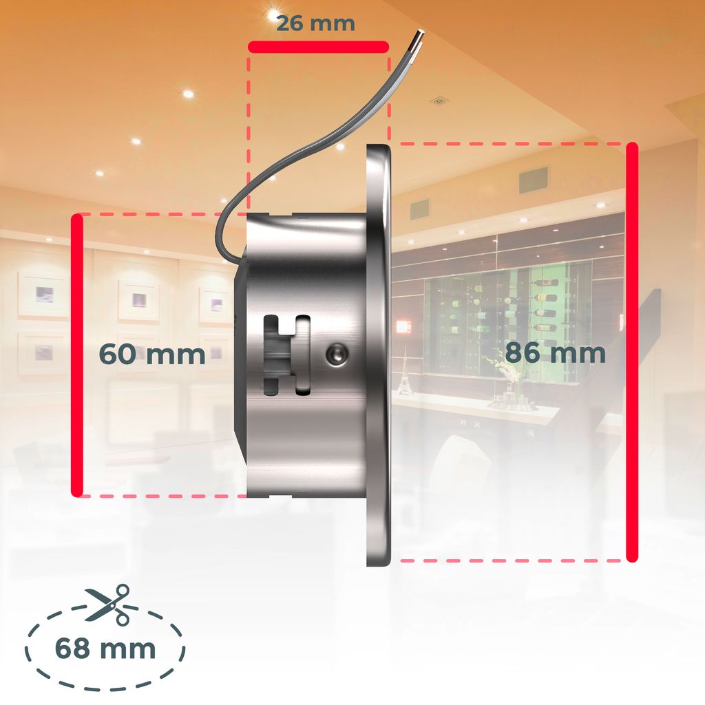 Einbauspot 68mm 5er Set - 230V. 4.8W. 400lm. LED. warmweiß. matt-nickel 4