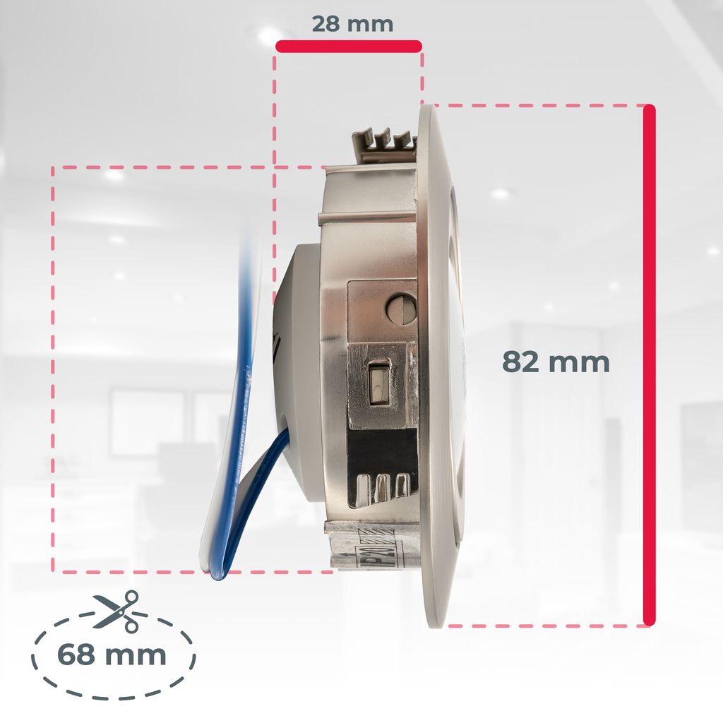 Einbauspot 68mm 5er Set - 230V. 5.5W. 470lm. LED. dimmbar. warmweiß. matt-nickel 5