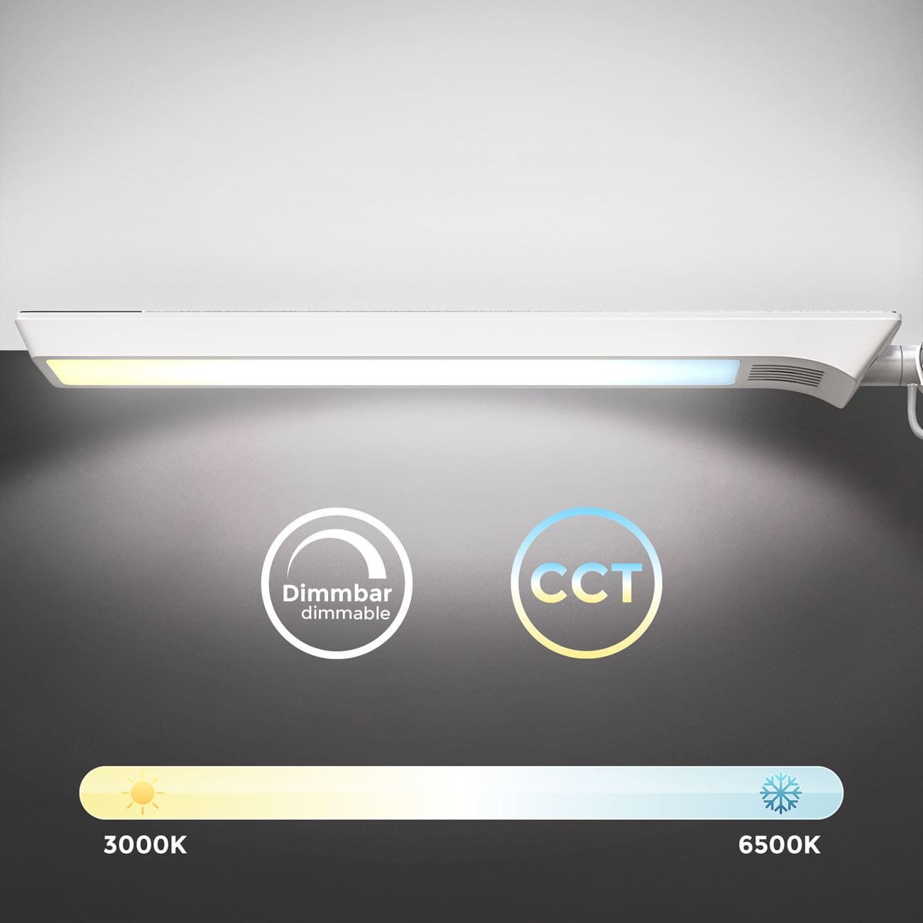 CCT LED Klemmleuchte stufenlos dimmbar weiß  - 4