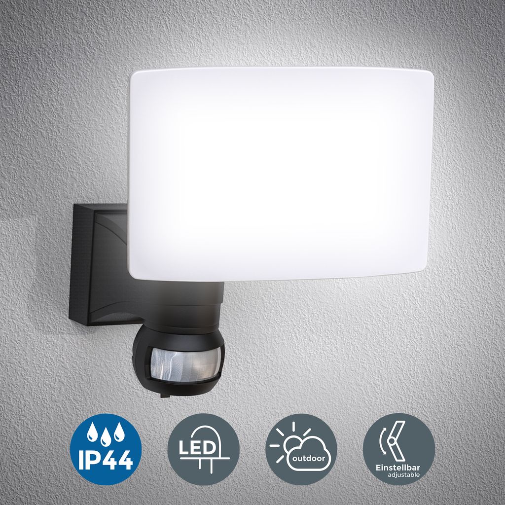 Außenstrahler - 20W. 2300lm. IP44. LED. mit Bewegungsmelder. neutralweiß. schwarz 1