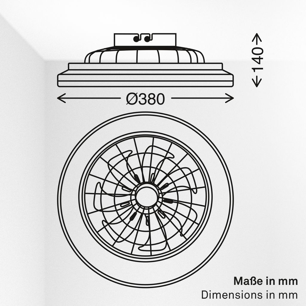 Venturo Deckenventilator mit Beleuchtung - 24W, 2600lm, 5 Geschwindkeiten, CCT, Dimmbar, Schwarz