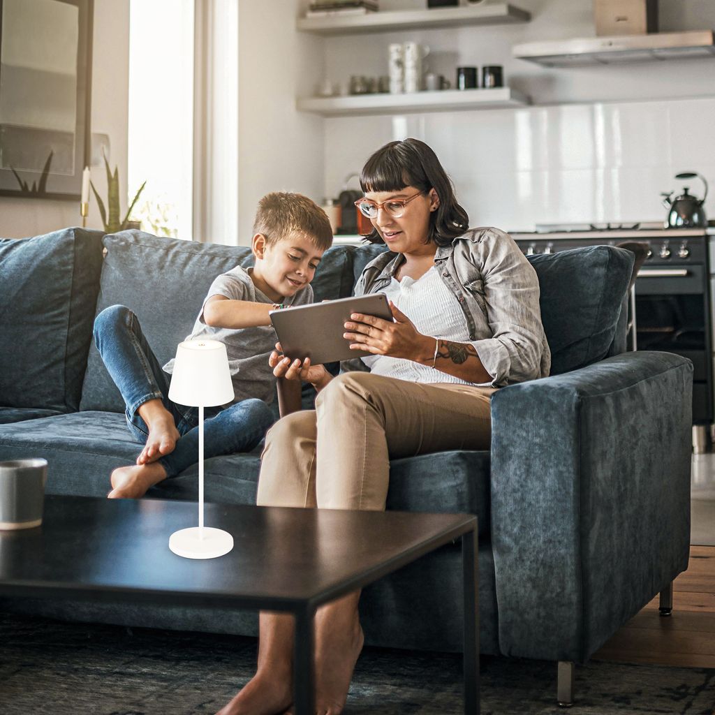 Tischlampe - 2.6W. 240lm. kabellos. led. dimmbar. warmweiß. weiß 3