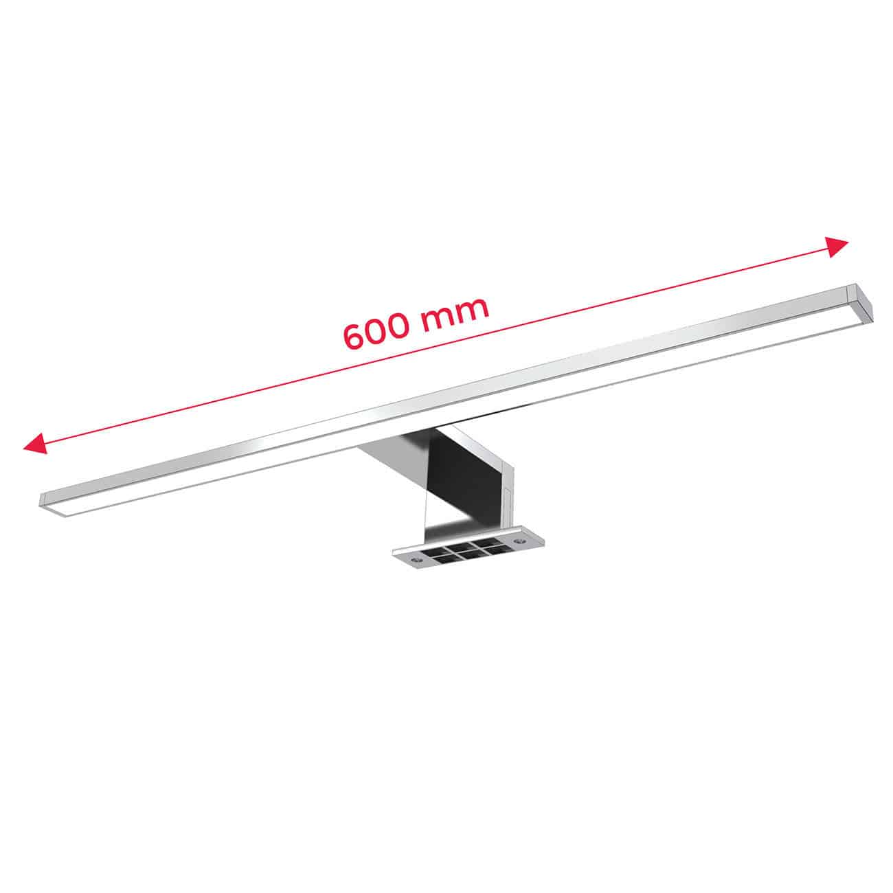 LED Spiegellampe - 60x10cm - Badezimmerleuchte IP44 230V Leuchtmittel 8W 780lm neutralweiß | Chrom-farbig - 5