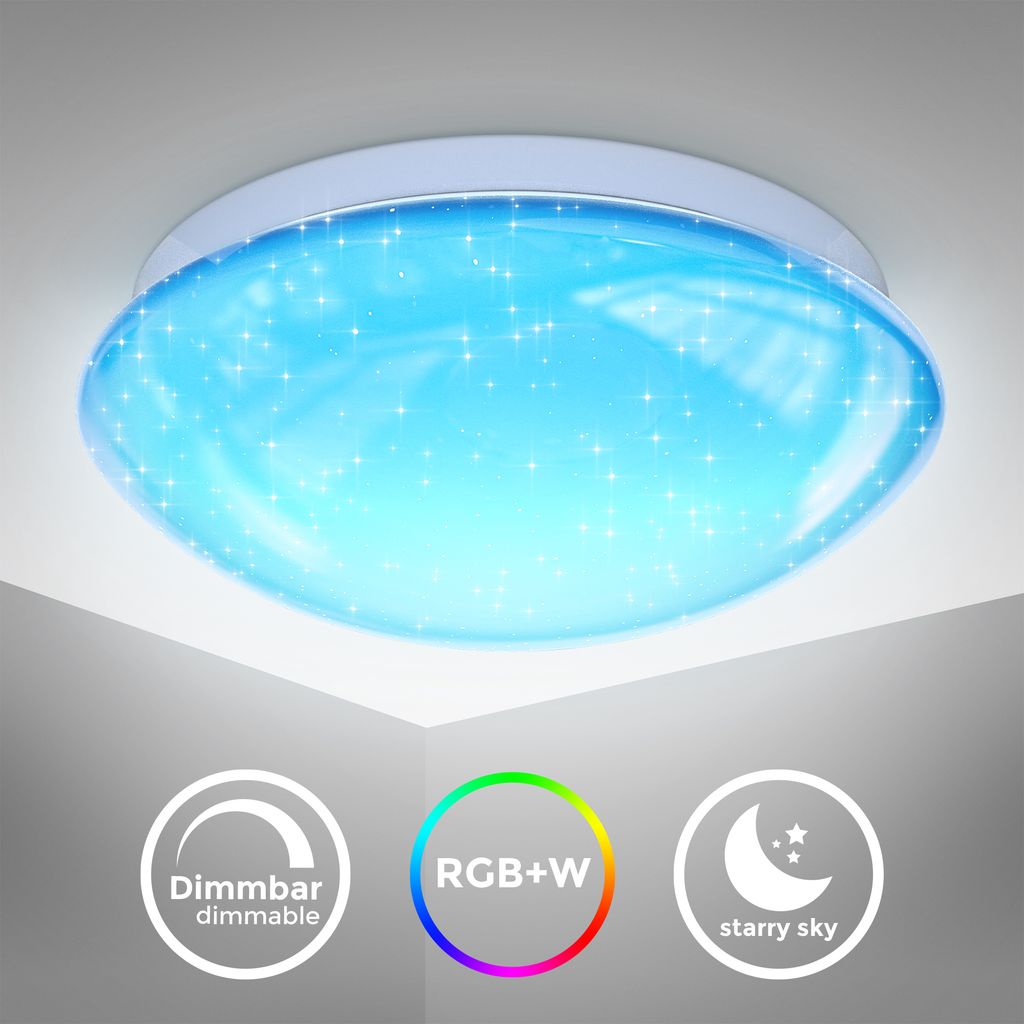 Deckenleuchte Ø25.5 cm - 10W. 900lm. LED. dimmbar. Fernbedienung. RGBW. weiß 1