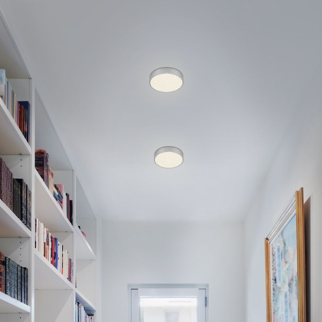 LED Aufbauleuchte IP20 Sternenhimmel 11 W silber Metall-Kunststoff Briloner 2