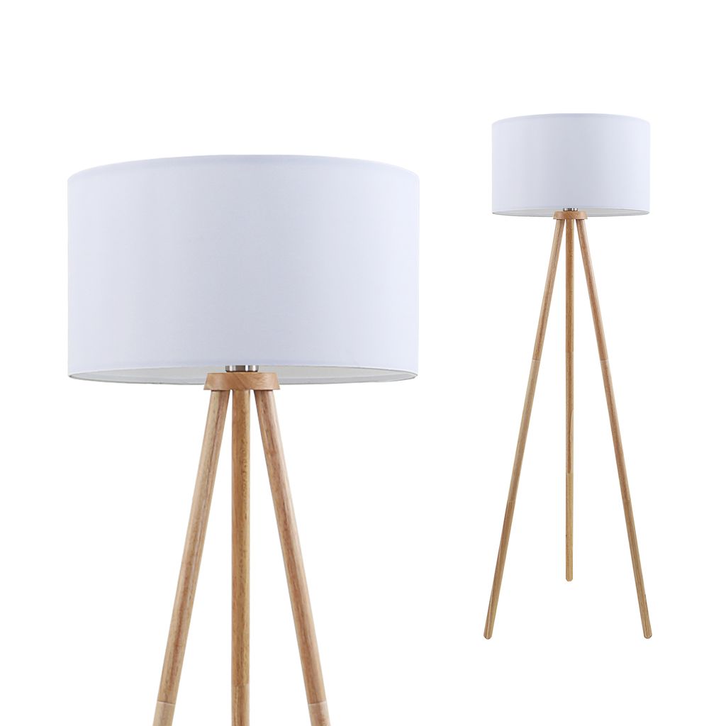 Stoff Stehleuchte Ø 45.5 cm 1x exkl E27 60W weiß 7