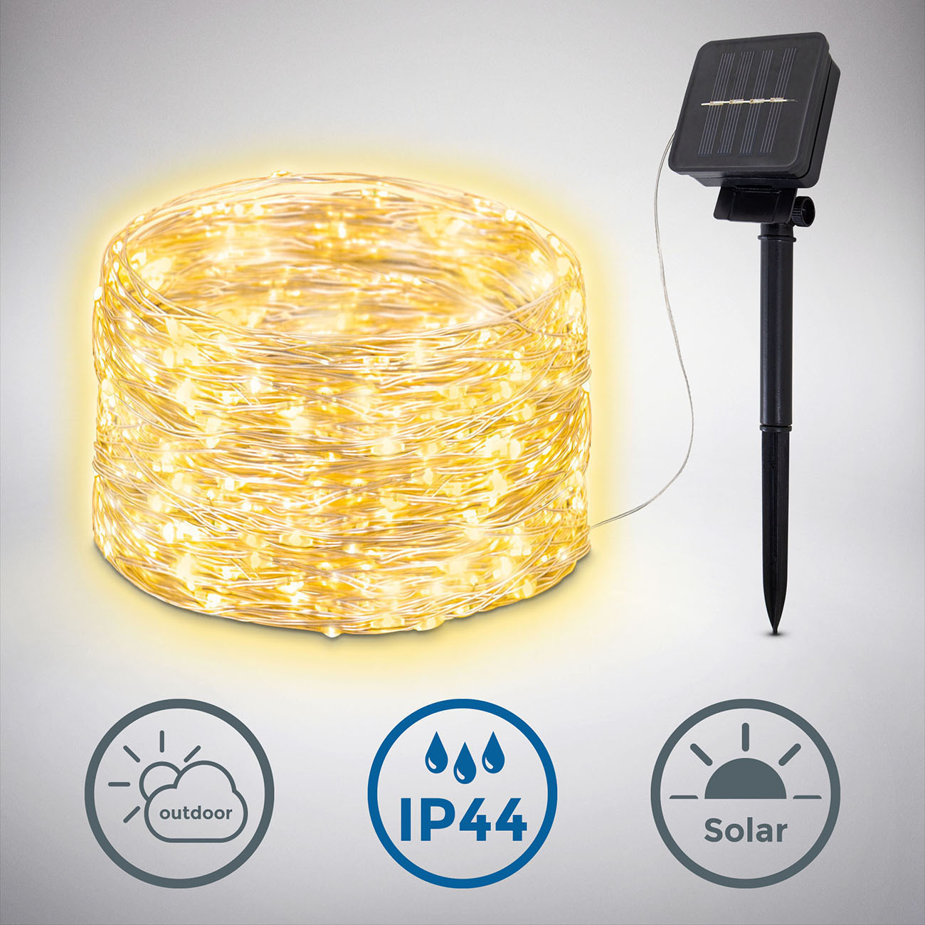 Solar LED Lichterkette für Außen 24m IP44 - 3
