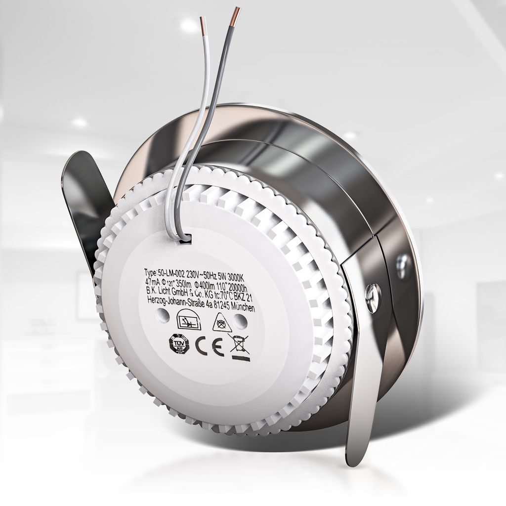 Einbauspot 6er Set 60mm Lochmaß - 230V. 4.8W. 400lm. LED. IP44. warmweiß. matt-nickel 10
