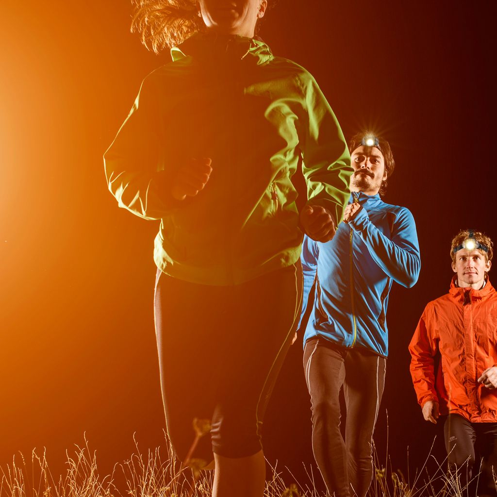 LED Stirnlampe. silber-schwarz. 12xLED/0.3W 10