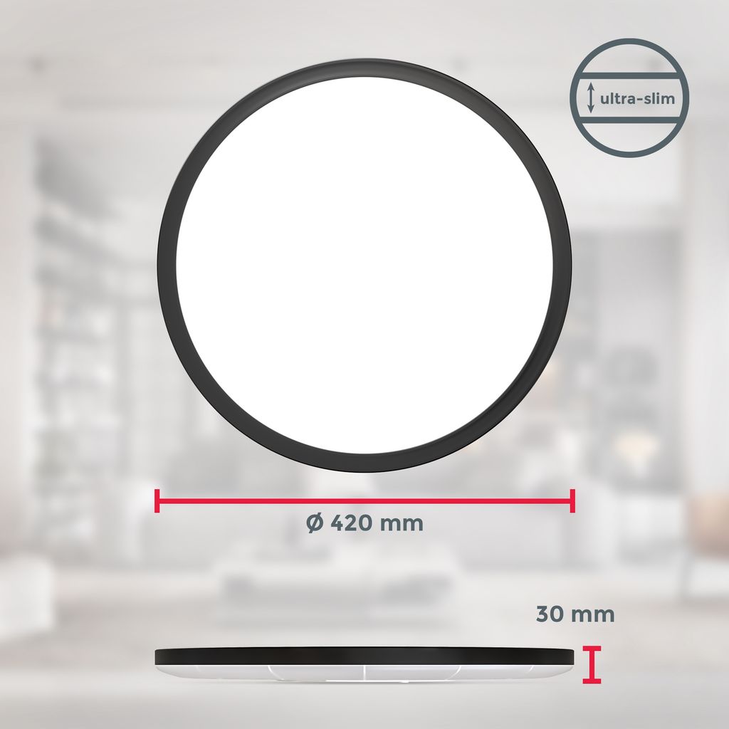 LED Panel 42 cm - 22W. 2700lm. dimmbar. Fernbedienung. RGBW. schwarz 4