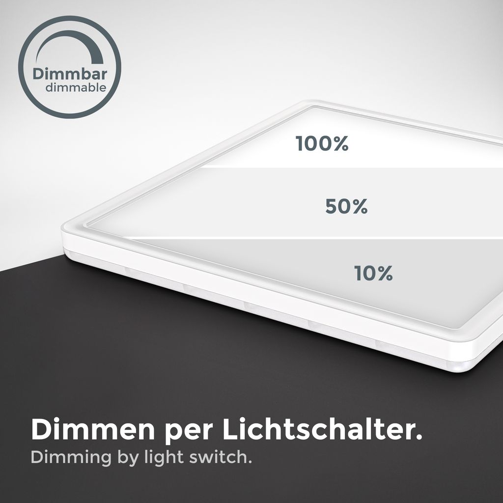 LED Panel 29.3x29.3 cm - 18W. 2400lm. dimmbar. flach. backlight. neutralweiß. weiß 2